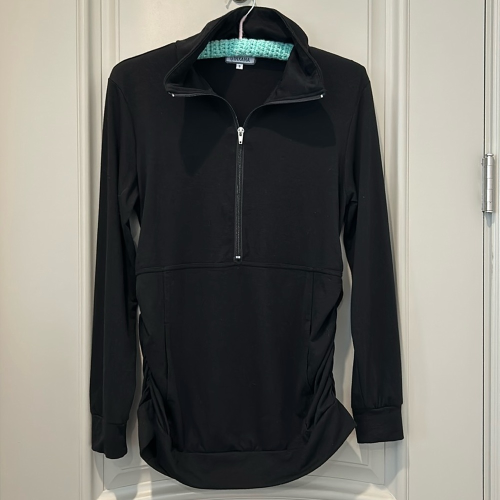 Ginkana Maternity Long Sleeve Half Zip Pullover